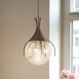 Glass Pendant Light Sinka Avonni, dimmable, Cream / amber, Living / Dining Room, Glass, Ceiling Light