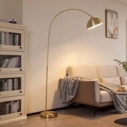 Arc Lamp Floor Lennart Lindby, Brass / gold, Living / Dining Room, metal, Modern, Floor Lamp