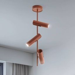 Leda 3 downlight, brick red, 3-bulb, steel, height 76 cm SIGMA, dimmable, Red, Living / Dining Room, metal, Modern, Ceiling Light