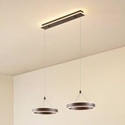 Pendant Light Kolo Lucande, dimmable, Brown / rust, Living / Dining Room, Plastic, Modern, Ceiling Light