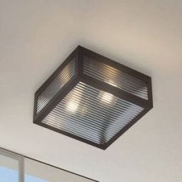 Lindby Bolgar outdoor ceiling light, black, metal, glass Lindby, dimmable, Black, metal, Modern, Ceiling Light Outdoor