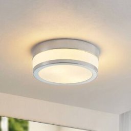 Ceiling Light Flavi Lindby, dimmable, Chrome / silver, Bathroom, Glass, Modern, Ceiling Light