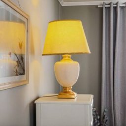 Table Lamp Mozart ONLI, Cream / amber, Living / Dining Room, Ceramics, Antique, Table Lamp