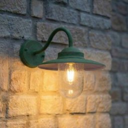 Outdoor Wall Light Bilma Lindby, dimmable, Green, Aluminium, Modern, Outdoor Wall Light