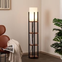 Floor Lamp Shelf Opviq, Black, Living / Dining Room, metal, Modern, Floor Lamp