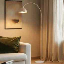 Floor Lamp Tonka Lindby, Cream / amber, Living / Dining Room, metal, Modern, Floor Lamp