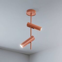 Leda 2 downlight, brick red, 2-bulb, height 55 cm SIGMA, dimmable, Red, Living / Dining Room, metal, Modern, Ceiling Light
