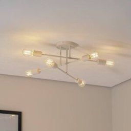 Ceiling Light Cambridge HELAM, dimmable, Cream / amber, Living / Dining Room, metal, Ceiling Light