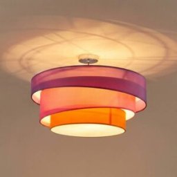 Ceiling Light Melia Lindby, dimmable, Violet / pink / rose, Living / Dining Room, Textile / fabric / silk, Modern, Ceiling Light