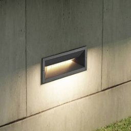Lucande LED recessed wall light Jaano, anthracite, aluminium, IP65 Jaano, Black, Aluminium, Modern, Outdoor Wall Light