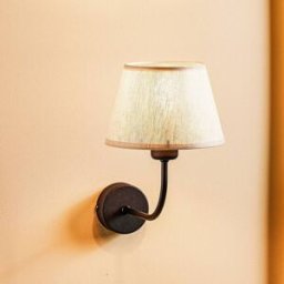 Wall Light Chicago TK Lighting, dimmable, Cream / amber, Living / Dining Room, Textile / fabric / silk, Wall Light