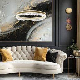 Pendant Light Preciosa Milagro Lighting, Brass / gold, Living / Dining Room, Plastic, Modern, Ceiling Light