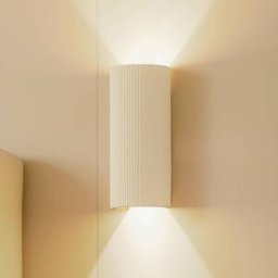 Wall Light Colja Lindby, dimmable, Cream / amber, Living / Dining Room, Plaster / clay, Wall Light
