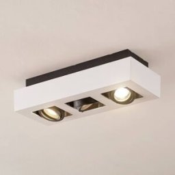 Arcchio spotlight Vince, 36 cm, 3-bulb, white/black, GU10 VINCE Arcchio, dimmable, White / opal, Kitchen, Aluminium, Modern, Ceiling Light