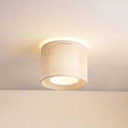 Ceiling Light Soula Lindby, dimmable, Cream / amber, Living / Dining Room, Plastic, Country House / Rustic, Ceiling Light
