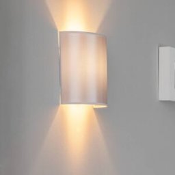 Wall Light Satin Euluna, dimmable, Alu / grey / zinc, Living / Dining Room, Textile / fabric / silk, Wall Light