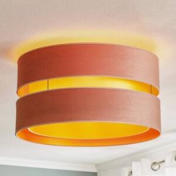 Ceiling Light Golden Duo Duolla, dimmable, Violet / pink / rose, Living / Dining Room, Textile / fabric / silk, Young Lifestyle, Ceiling Light