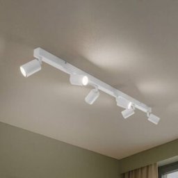 Ceiling spotlight Top, white, 127 cm, 6-bulb, metal, GU10 NEX TK Lighting, dimmable, White / opal, Living / Dining Room, metal, Modern, Ceiling Light