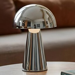 LED Table Lamp Nevijo Lindby, dimmable, Chrome / silver, Living / Dining Room, metal, Modern, Table Lamp