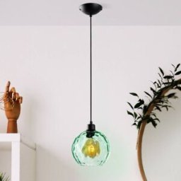 Glass Pendant Light Benek Opviq, dimmable, Green, Living / Dining Room, Glass, Young Lifestyle, Ceiling Light