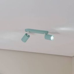 Livia ceiling spotlight, mint green, 35 cm, 2-bulb, metal, GU10 TK Lighting, dimmable, Green, Children's Room, metal, Ceiling Light