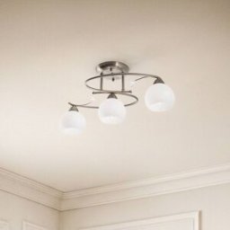 Ceiling Light Svean Lindby, dimmable, Alu / grey / zinc, Living / Dining Room, Glass, Modern, Ceiling Light