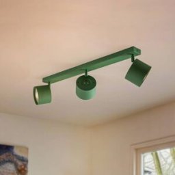 Chloe adjustable 3-bulb downlight, green Argon, dimmable, Green, Living / Dining Room, metal, Modern, Ceiling Light
