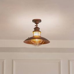 Ceiling Light Louisanne Lindby, dimmable, Brown / rust, Kitchen, metal, Maritime, Ceiling Light