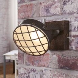 Lindby spotlight Tamin, rust-coloured, 1-bulb, glass, G9 Tamin Lindby, dimmable, Brown / rust, Living / Dining Room, metal, Industrial Design, Ceiling Light