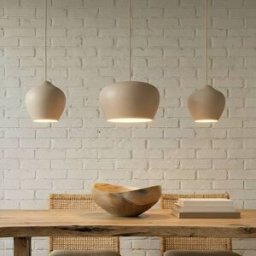 Pendant Light Malisa Lucande, dimmable, Cream / amber, Living / Dining Room, metal, Scandinavian, Ceiling Light