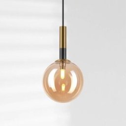 Glass Pendant Light Natalia Lamkur, dimmable, Brass / gold, Living / Dining Room, Glass, Modern, Ceiling Light