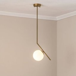 Glass Pendant Light Dolunay Opviq, dimmable, Brass / gold, Living / Dining Room, metal, Modern, Ceiling Light