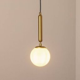 Glass Pendant Light King Opviq, dimmable, Brass / gold, Living / Dining Room, Glass, Ceiling Light