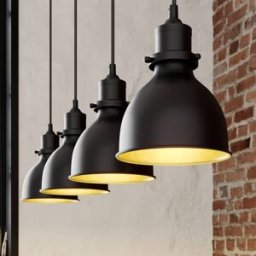 Pendant Light Jasminka Lindby, dimmable, Black, Kitchen, metal, Industrial Design, Ceiling Light