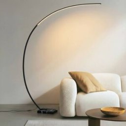 Arc Lamp Floor Kendra Lindby, dimmable, Black, Living / Dining Room, metal, Modern, Floor Lamp