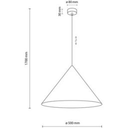 Cono pendant light, 1-bulb, Ã˜ 50 cm, orange, E27 TK Lighting, dimmable, Yellow / orange, Living / Dining Room, metal, Modern, Ceiling Light
