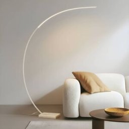 Arc Lamp Floor Kendra Lindby, dimmable, White / opal, Living / Dining Room, metal, Modern, Floor Lamp