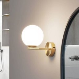 Wall Light Bidolo Lucande, dimmable, Brass / gold, Bathroom, metal, Wall Light