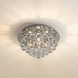 Crystal Ceiling Light Antonino Lindby, dimmable, Chrome / silver, Living / Dining Room, Crystal, Modern, Ceiling Light