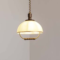 Glass Pendant Light Ilsa Lamkur, dimmable, Brass / gold, Kitchen, Glass, Country House / Rustic, Ceiling Light