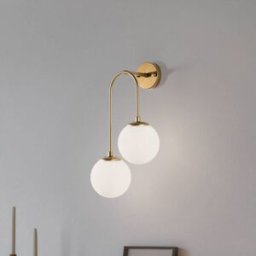 Wall Light Jewel 10585 Opviq, dimmable, Brass / gold, Living / Dining Room, Glass, Wall Light