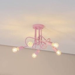 Ceiling Light Oxford HELAM, dimmable, Violet / pink / rose, Living / Dining Room, metal, Ceiling Light