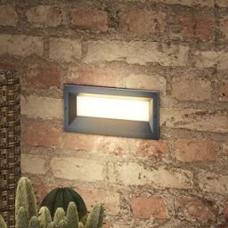 Lucande Lachlain LED recessed wall lamp, outdoors, Alu / grey / zinc, Aluminium, Modern, Outdoor Wall Light
