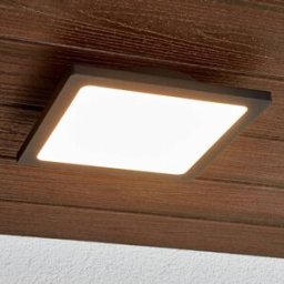 Lucande LED outdoor ceiling lamp Mabella, 23 cm, anthracite Mabella, Black, Aluminium, Modern, Ceiling Light Outdoor