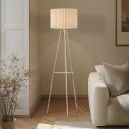 Floor Lamp Libbie Lindby, Cream / amber, Living / Dining Room, Textile / fabric / silk, Scandinavian, Floor Lamp