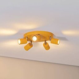 Fun ceiling spotlight, yellow, Ã˜ 30 cm, adjustable, GU10 Luminex, dimmable, Yellow / orange, Living / Dining Room, metal, Modern, Ceiling Light