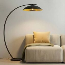 Arc Lamp Floor Emilienne Lindby, Black, Living / Dining Room, metal, Modern, Floor Lamp