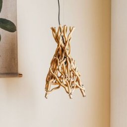 Wooden Pendant Light Agar ONLI, dimmable, Light wood, Living / Dining Room, Wood, Ceiling Light