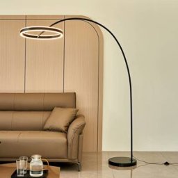 Arc Lamp Floor Yekta Lucande, dimmable, Black, Living / Dining Room, metal, Design, Floor Lamp