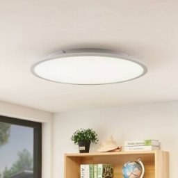 LED Ceiling Light Narima Lindby, Alu / grey / zinc, Kitchen, Plastic, Modern, Ceiling Light
